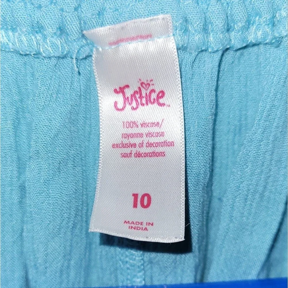 Justice girls size 10 blue peasant blouse